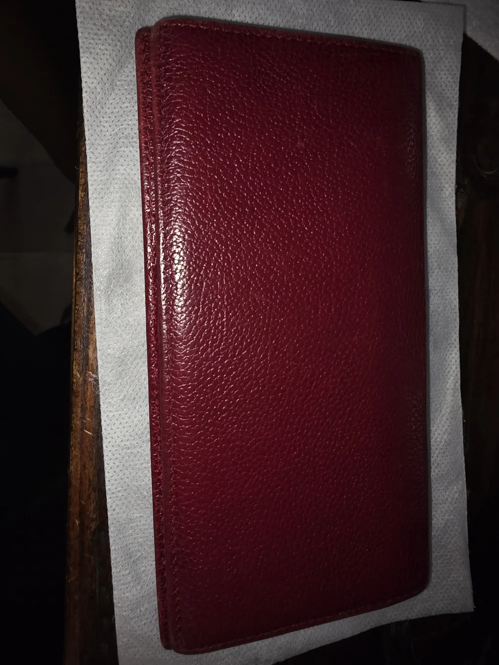 Dior Red Leather Clutch Wallet with Gold Hardware